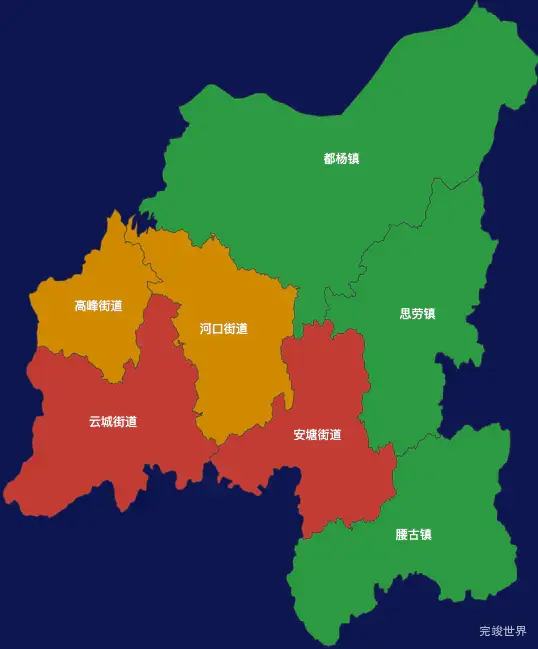 echarts云浮市云城区geoJson地图定义颜色